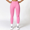 Leggings da yoga senza cuciture a vita alta da donna in rosa acceso aderenti - S / Parte Inferiore (CCK7318) / Rosa Barbie