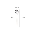 Polished silver 304 stainless steel dessert spoon with 13cm length and 2.9cm width - Silver Small Spoon