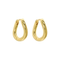 Minimalist gold-plated S925 sterling silver hoop earrings with irregular lines - 12mm / 18K Gold