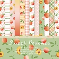 Sweet Peaches 6x6 inch scrapbook paper pad with 12 peach patterns on 160gsm cardstock - R2539 24 Sheets