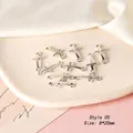 Detailed view of silver cross jewelry connectors sized 8x20mm for DIY earring making - Cross Style 05 / Antique Silver