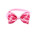 Dettaglio farfallino rosa con fenicotteri per animali e cinturino elastico regolabile - Fenicottero Rosa