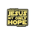Star Wars style enamel pin with Jesus slogan yellow text on black background - HELP ME JESUS Style (QHXZ2215)