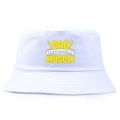 Chapeau bob blanc avec graphique jaune DAD MADE OF MUSCLE et thème fitness - Blanc