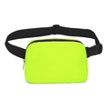 Waterproof nylon waist bag in neon green with adjustable black strap and plastic buckle - Fluorescent Green