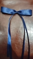 Dark blue polyester satin ribbon bow hair clip with sweet aesthetic for girls - Navy Blue