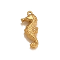 Golden seahorse metal pendant accessory with polished finish for DIY jewelry designs - Seahorse / Gold