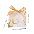 Detailed dimension guide for marble pattern gift box with gold ribbon and measurements - Marble Pattern/Crescent Moon Print / S725-Marble Texture/Gold Ribbon