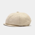 Gorra clásica de repartidor beige claro en sarga con botón para un estilo retro - Talla única / Beige