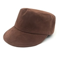 Gorra de equitación vintage de ante marrón con parte superior plana para mujer estilo retro - M (56-58cm) / café