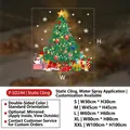 Detail showing height and width measurement guide for the Christmas tree window sticker - Christmas Tree Gift Box P-sd244 / S Small