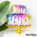 Rainbow gradient double-layer cake foil balloon for birthday party decor 86x58cm - Rainbow Cake