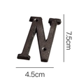Lettera N in ghisa nera rustica per numeri civici fai da te, misura 7,5x4,5cm - Lettera in Ghisa-N
