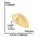 Detailed size specifications of gold 18K plated heart stud earrings with vertical texture - Vertical Ribbed Heart / Gold
