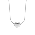 Collana con ciondolo a cuore argento e catena a serpente sottile stile minimalista - Argento