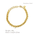 Goldenes 6mm Edelstahl-Armband mit gewebter Textur für Damen mit glänzendem Finish - Geflochtener Texturstil (LB1096) / Gold