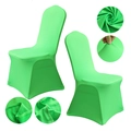 Stretchable bright green polyester chair cover showing high elasticity and fabric texture - M / Standard Type / Apple Green
