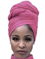 Stylish rose pink layered wrap turban for women made of premium jersey fabric - One Size / Purple Pink