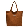 Bolso tote de pana marrón con etiqueta Fashion Instinct y diseño de gran capacidad - Marrón