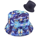 Dettaglio cappello alla pescatora reversibile con motivo marmo blu e oro - Texture Marmo Blu Stellato (Stile 4)