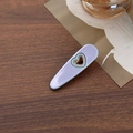 Glossy purple teardrop hair clip with a light green heart-shaped hollow design - Heart Shape Duckbill Clip / Purple