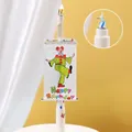 Galaxy gradient Happy Birthday candle with pop-up clown panel and starry night effect - Clown Banner Pop-up Candle