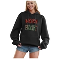Black Christmas hoodie featuring Merry and Bright graphic print and drawstring hood - S / Tops / Black-MERRY and BRIGHT Print