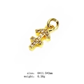 Gold Sagittarius zodiac charm with cubic zirconia for DIY jewelry making 6x11.5mm - 9 (Sagittarius)