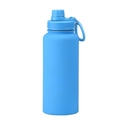 Sky blue matte stainless steel sports water bottle with a portable handle lid - Sea Blue - Sport