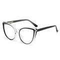 Occhiali anti-luce blu stile cat-eye con montatura bicolore nera e trasparente alla moda - Montatura Nero Trasparente