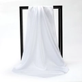 Elegant pure white satin square scarf with a smooth pearlescent finish and soft silk drape - White (SD90-48-02)