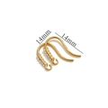 14mm golden stainless steel earring hook with embedded rhinestones for jewelry making - Style 2 / Gold