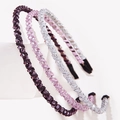 Serre-têtes étincelants avec perles de cristal pour femmes en violet, rose et blanc argent - Blanc/Rose/Violet