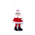 Plush Mrs. Claus Christmas ornament featuring a red velvet dress and white fur trim - Mrs. Claus Style
