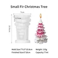 Christmas tree silicone mold for DIY candles with size specs for 6x10cm small pine tree - Needle Pine-Small / White Semi-Transparent