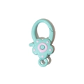 Mint green flower-shaped spring ring alloy keychain connector for DIY crafts - Emerald