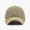 Vintage washed khaki baseball cap with distressed canvas and embroidered letter detailing - Adjustable / Khaki
