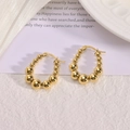 Goldene Perlenohrringe mit Schlangenschuppenmuster aus poliertem 18K Edelstahl - Verlauf-Perlen-Creolen-Stil (JXRH-13)
