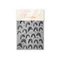 Pegatinas de uñas japonesas MIS-785 con encaje gris, lazos y patrones de estrellas - Estrella de Encaje Gris (MS785)