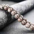 Polished Coffee Snowflake Jasper round gemstone beads for DIY jewelry making - Coffee Snowflake Jasper