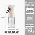 280ml cream glass oil sprayer bottle with 0.5g precise mist control for healthy cooking - Cream White-280ml