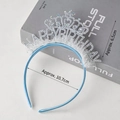 Blue satin Happy Birthday headband with lace trim and rhinestone crown for parties - Blue Crown Rhinestone Happy Birthday Veil Headband