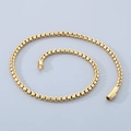 18K gold-plated stainless steel box chain necklace in spiral arrangement for men - Style B Gold