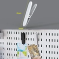 Versatile black and white wall clips for pegboard storage system, 80mm length size - Metal Clips 2Pcs - White