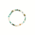 Handmade beaded bracelet with turquoise and pearls on a clean white background - Shell Bracelet (SL-148DY01-7)