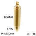 Goldener Patronenanhänger aus Edelstahl in gebürsteter und glänzender Optik, 49x10mm - Gold Gebürsteter und Glänzender Patrone Stil (KP77804-K)