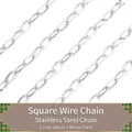 Maillons de chaîne carrés en acier inoxydable 1,0x5x10mm pour bijoux DIY paquet 1 mètre - Chaîne Fil Carré 5x10mm 1m