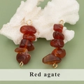 Ciondolo in agata rossa fatto a mano con filo d'oro per creazione gioielli - 03S Agata Rossa (4 Pz)