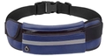 Navy blue running waist pack with adjustable strap and reflective safety strip - Navy Blue