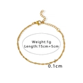 Gold plated water ripple twisted chain bracelet with lobster clasp and extension - Water Wave Twist Chain (NB-B1177)